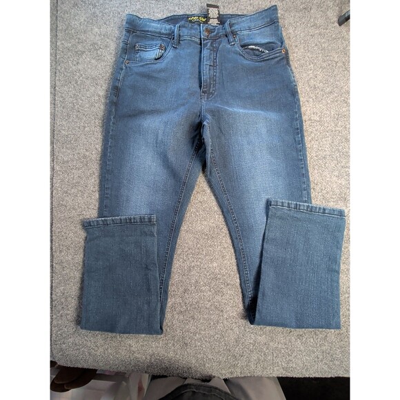 Urban Star Men's Stretch Straight Leg Premium Jeans Dark Blue 34x34 5 Pocket - Picture 5 of 12